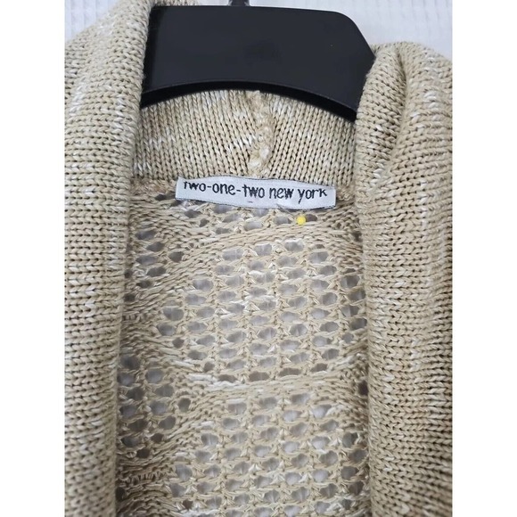 Two-One-Two New York ~Woman Size XL~ Beige Knit Cowl Neck Kimono Sweater Boho. - Picture 2 of 12